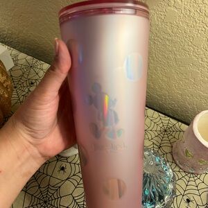 Disneyland Starbucks Iridescent Pink Mickey Tumbler